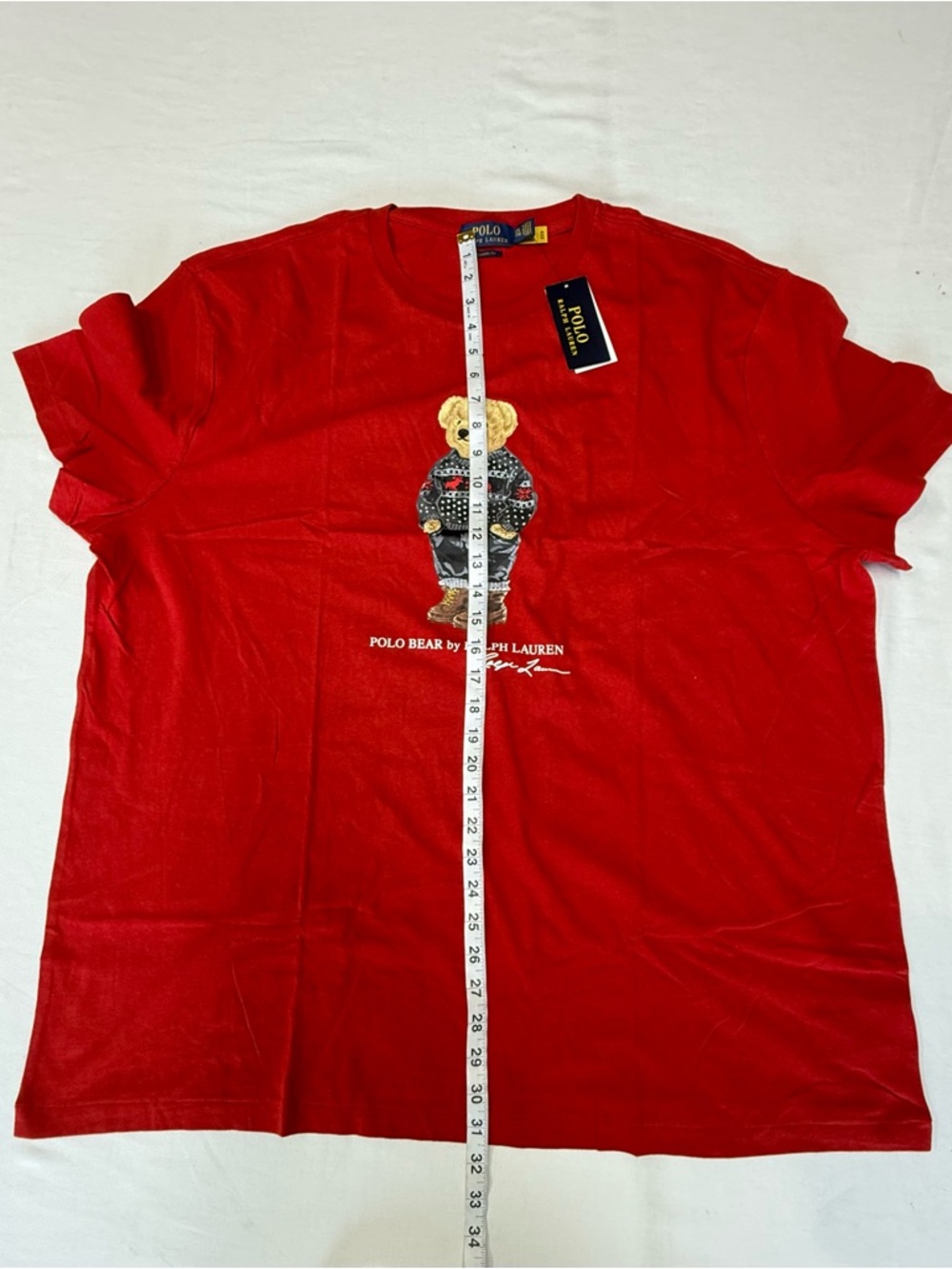 Ralph Lauren Red Polo Bear Graphic Short Sleeve Tee